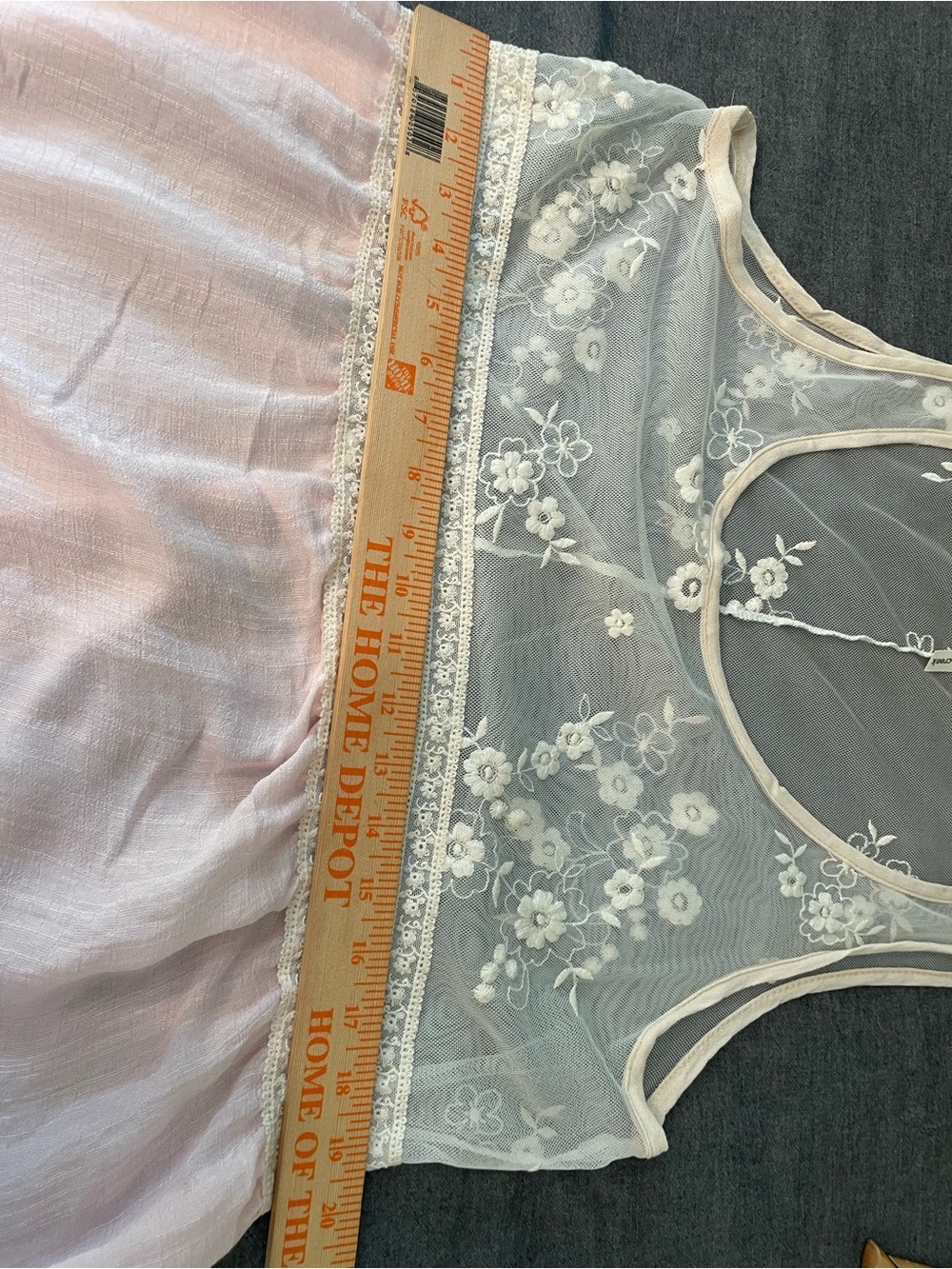 Orange Creek Pink and Cream Sheer Lace Paneled Sleeveless Blouse Top L - Picture 6 of 9